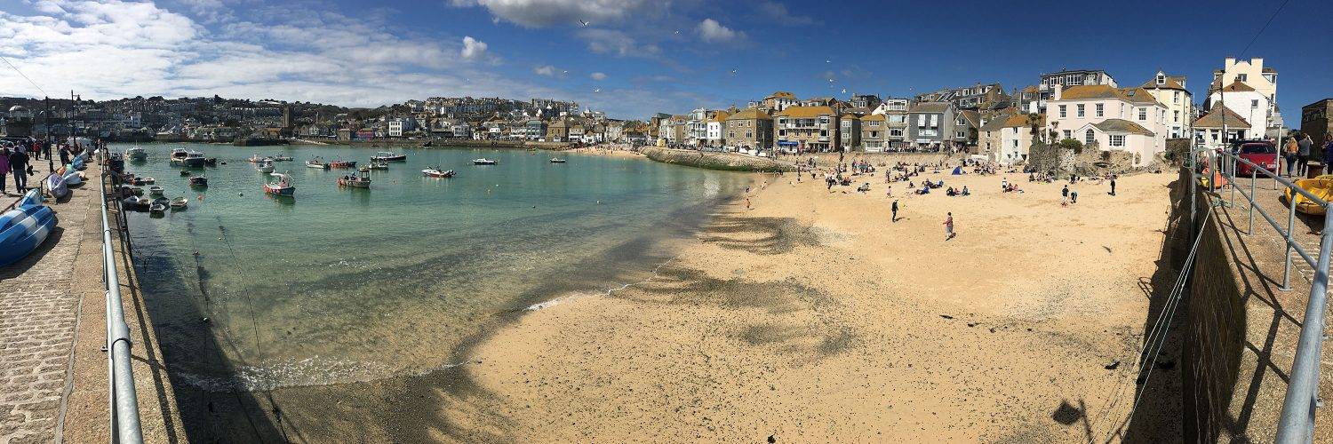 St Ives Harbour on a sunny day at Easter