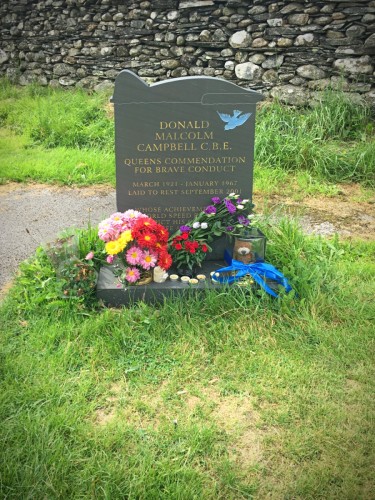 The grave of Donald Campbell at Coniston Water