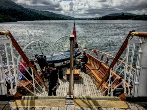 View from the rear of a Windermere steamer