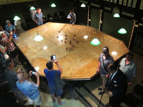 Plotting room map table seen from the upper observation area